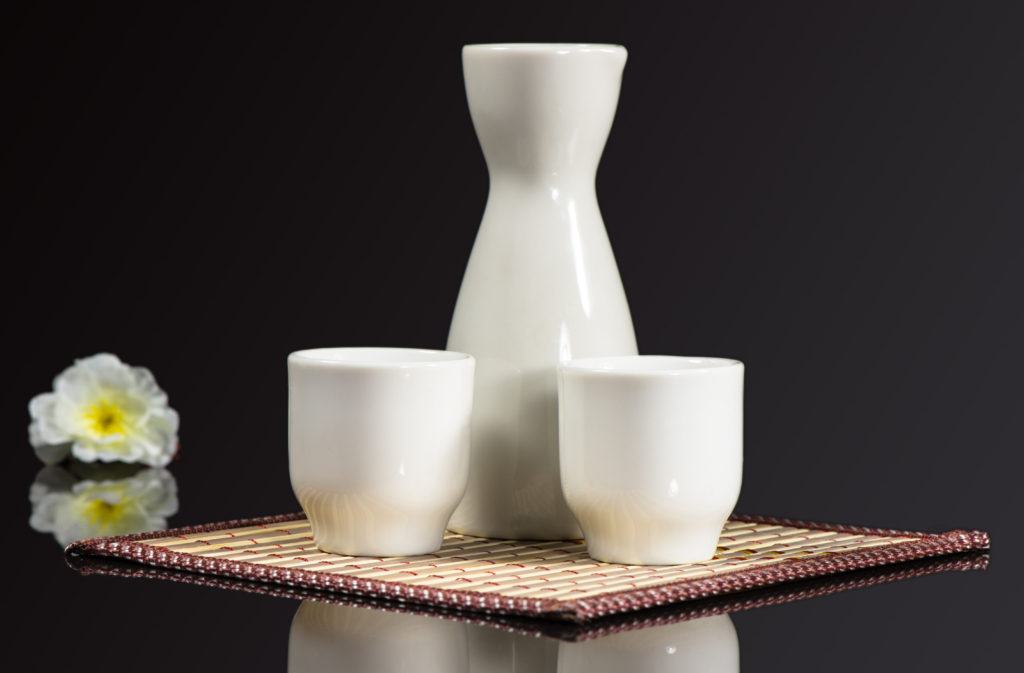 Sake Set White Kanji Tokkuri & Ochoko