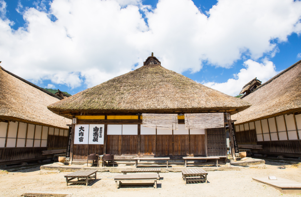 nhà mái tranh tại Ouchi-juku