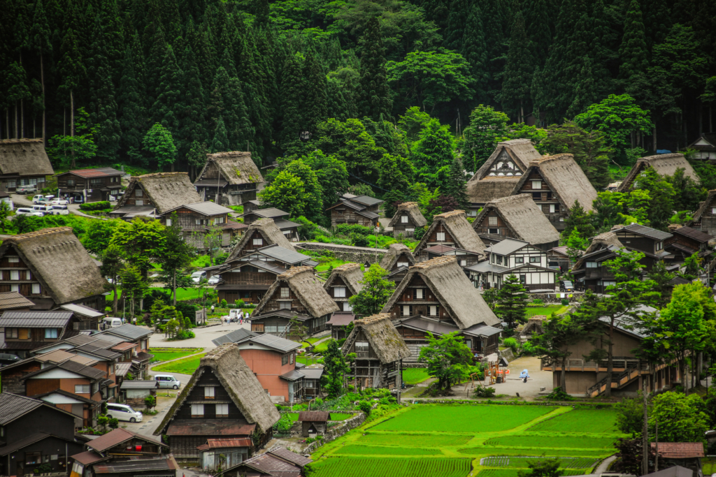 làng Gokayama vào mùa hè